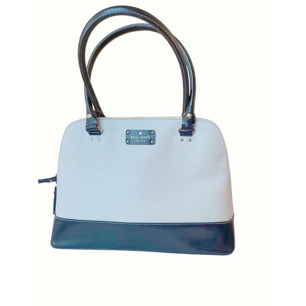 Kate Spade New York Dome Satchel Handbag Two‎ Tone Cream Black quiet luxury